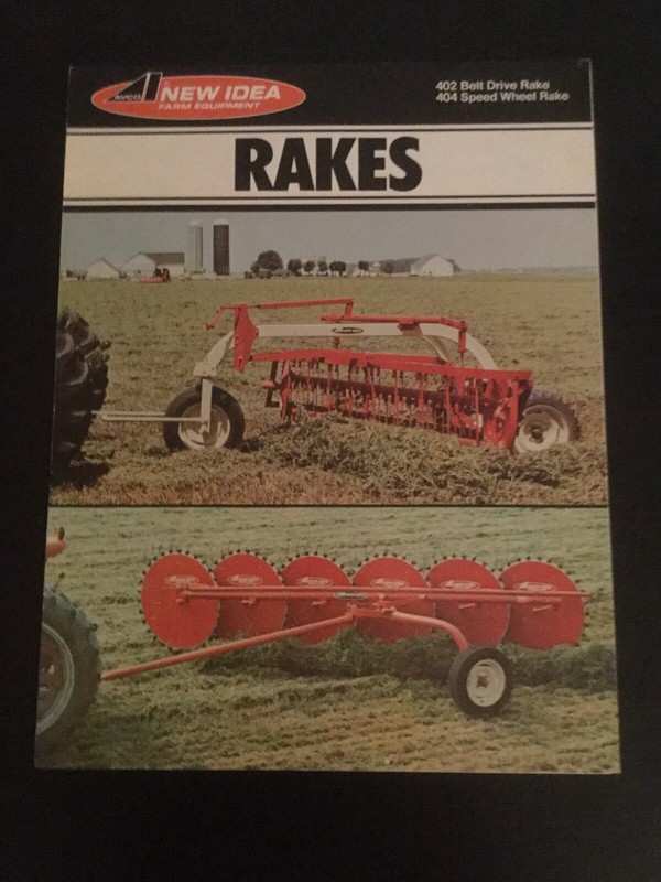 AVCO NEW IDEA FARM EQUIPMENT RAKES 4 PAGES 1977 Sales Brochure
