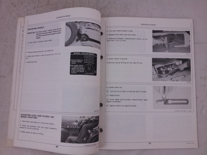 John Deere 38" Mid Mount Rotary Mower 200 300 series Tractor Operator's Manual gallery
