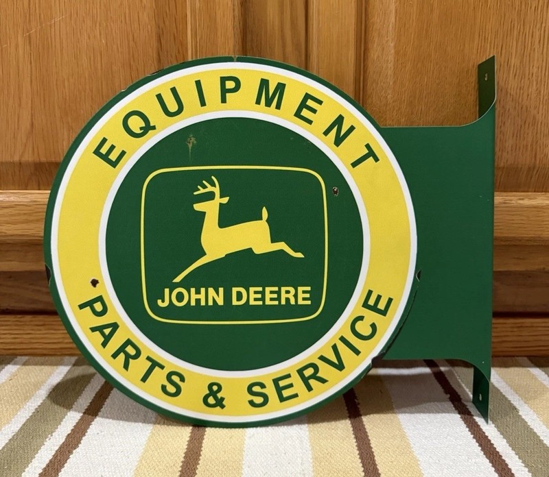 John Deere Flange Sign Parts Service Equipment Vintage Style Wall Decor gallery
