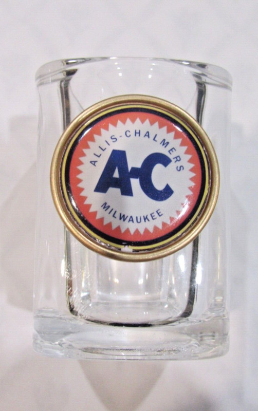Allis Chalmers Shot Glass, A-C tractor Logo Shot Glasses, Allis Chalmers glass