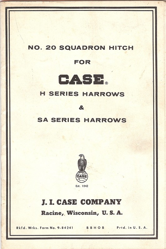 Farm Manual – Case – Set-Up Instructions Harrow Planter Plow – Set of 5 (FM310)