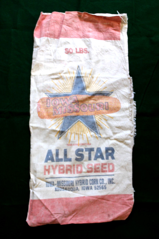 IOWA-MISSOURI ALL STAR HYBRID SEED Farm Bag Sack from KEOSAUOUA, IOWA