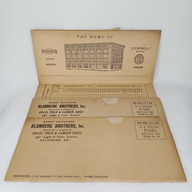 Antique 1930s Advertising Mailer Blamberg Brothers Seed Set Of 3 New Arrival gallery