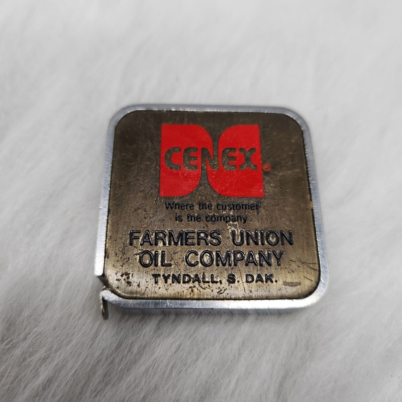 Vintage Farmers Union Oil Company Cenex Barlow 6′ Measuring Tape Tyndall SD