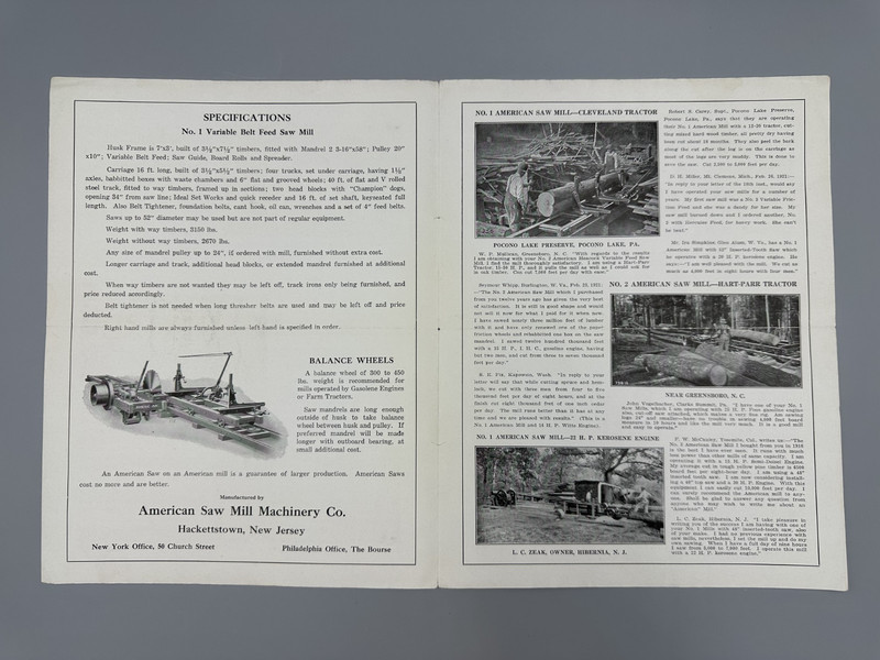 c 1920 AMERICAN SAW MILL Machinery For FARM TRACTORS Advertising Fordson Titan gallery