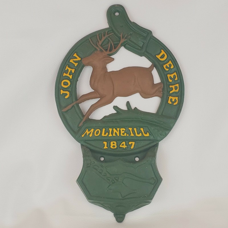 Vintage John Deere Cast Iron Wall Pocket Letter Mail Bill Holder 10″ x 17″
