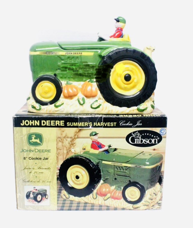 2002 Gibson Vintage John Deere Summers Harvest 8" Official Cookie Jar Tractor gallery