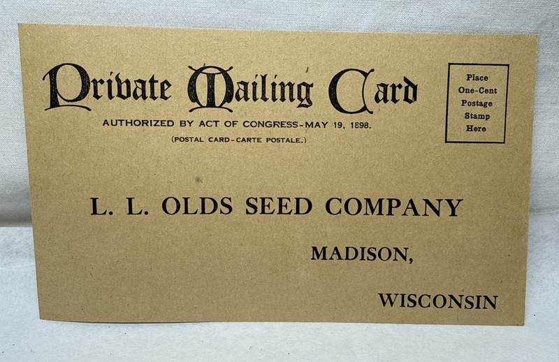 Old Early Mailing Card Salesman Order Seed Catalog L L Olds Seed Co Madison WI