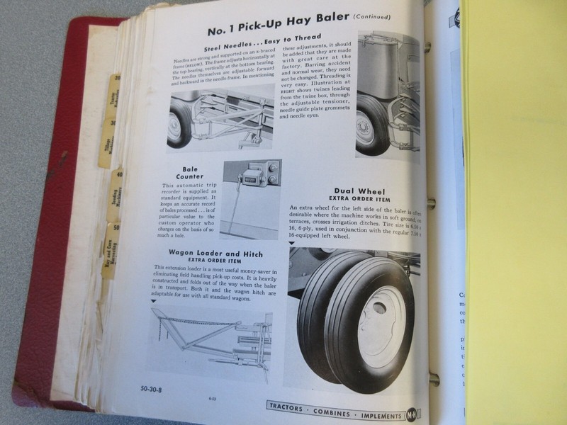 Massey Harris 1 Pick-up Hay Baler Sales Sheets from Dealer Catalog 8 Page gallery