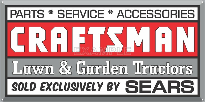 SEARS CRAFTSMAN LAWN GARDEN TRACTOR VINTAGE SIGN REMAKE ALUMINUM SIZE OPTIONS