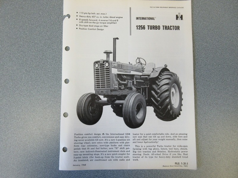International Farmall 1256 Turbo Tractor Sales Brochure 4 Page