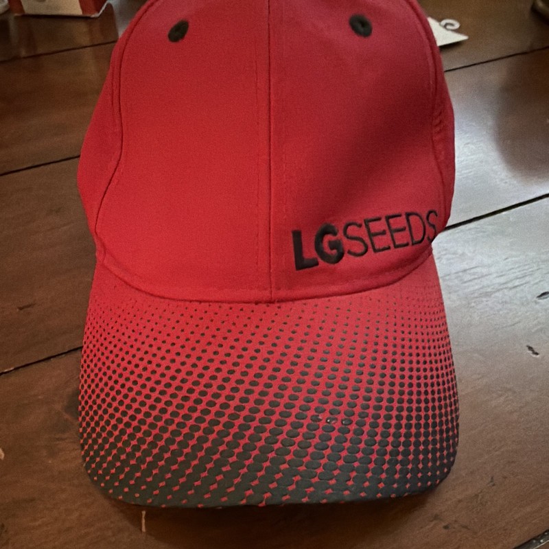LG Seeds Red & Black Agriculture Theme Advertising Hat Cap Collectible