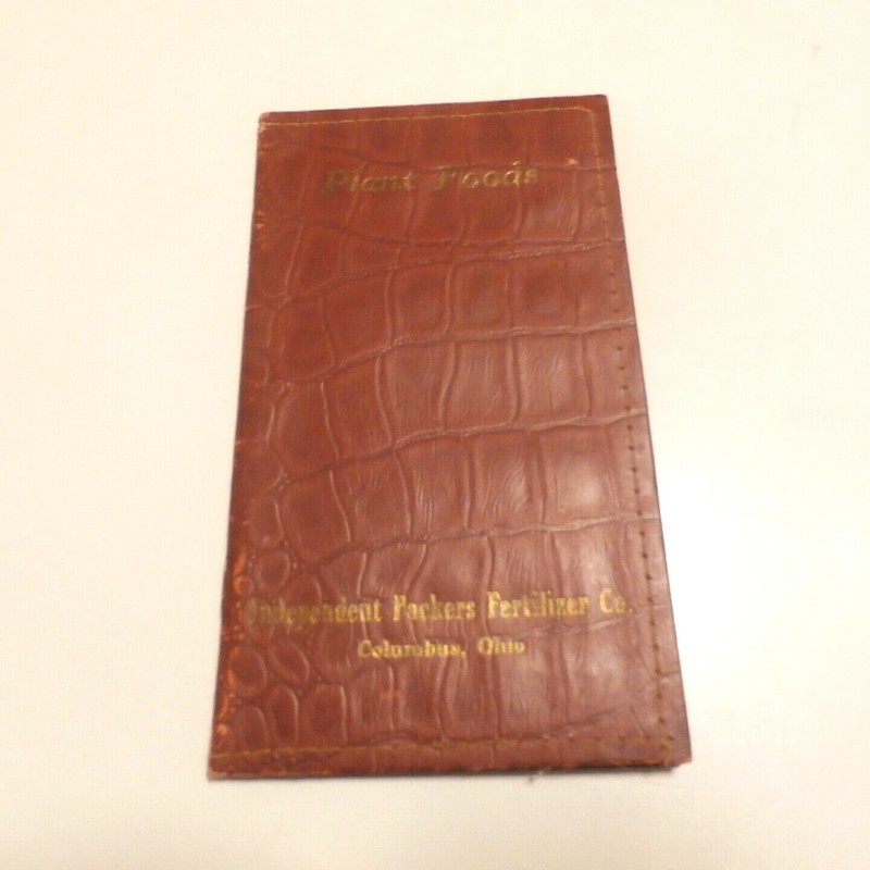 ANTIQUE PLANT FOODS POCKET LEDGER INDEPENDENT PACKERS FERTILIZER CO COLUMBUS OH