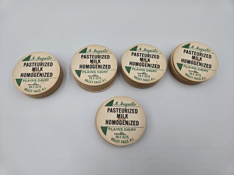 Plains Dairy Valley Falls, R.I. – Milk Bottle Caps – Lot Of 46