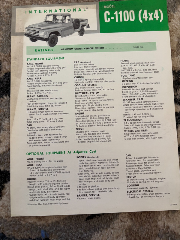 International Harvester C-1100 4X4 Truck For 1964 Brochure MWPA26 no4