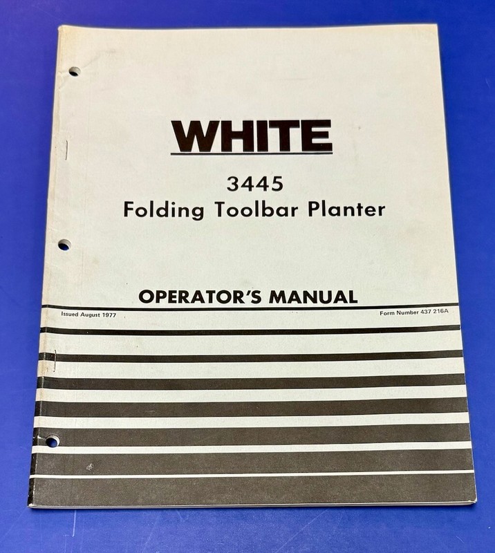 White Farm Equipment 3445 Folding Toolbar Planter Operator’s Manual