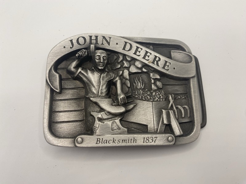 Vintage JOHN DEERE BLACKSMITH 1837 LIMITED ED Serial# 357 PEWTER BELT BUCKLE