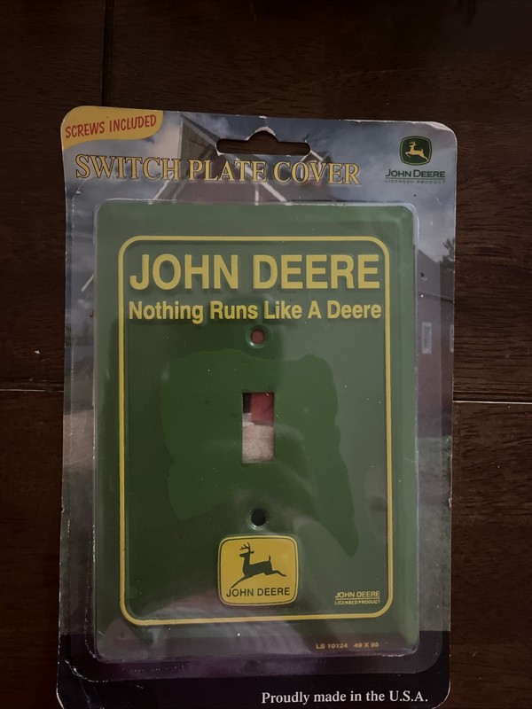 John Deere Licensed Aluminum Single Light Switch Wall Plate Cover NEW