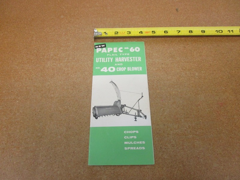 Papec No. 60 Flail Hay Chopper 40 Forage Crop Blower sales brochure 20M 4-59 HOF