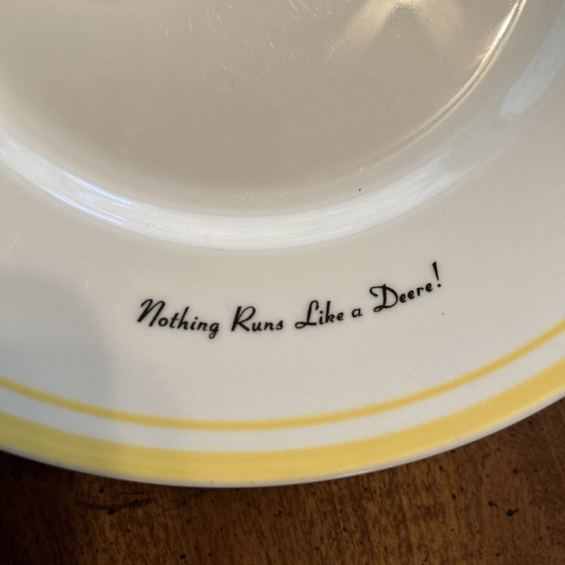 John Deere Tractor Soup/Salad Bowls 9” Yellow Striped Set Of 4 gallery