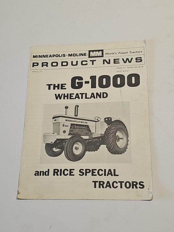 Minneapolis Moline G-1000 Rice Special Tractor Product News 16 Pages