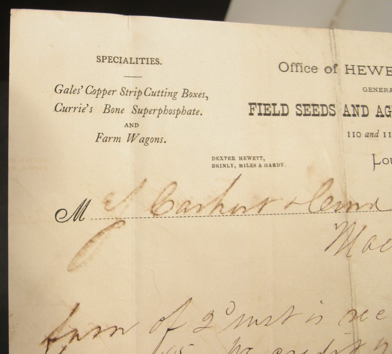ANTIQUE LETTERHEAD HEWETT HARDY CO SEEDS & AGRICULTURAL IMPLEMENTS LOUISVILLE KY gallery