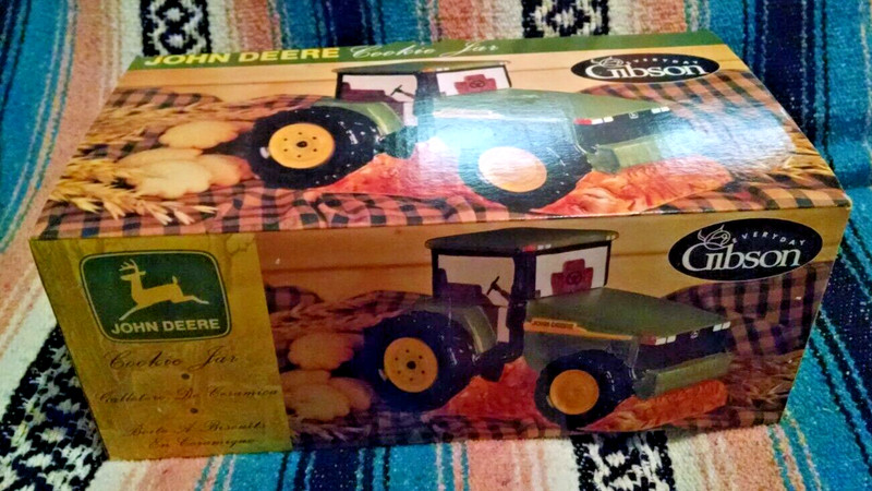 John Deere Tractor Cookie Jar New Gibson 2000 2 Pc Ceramic 33273.02 11 x 7 Cab
