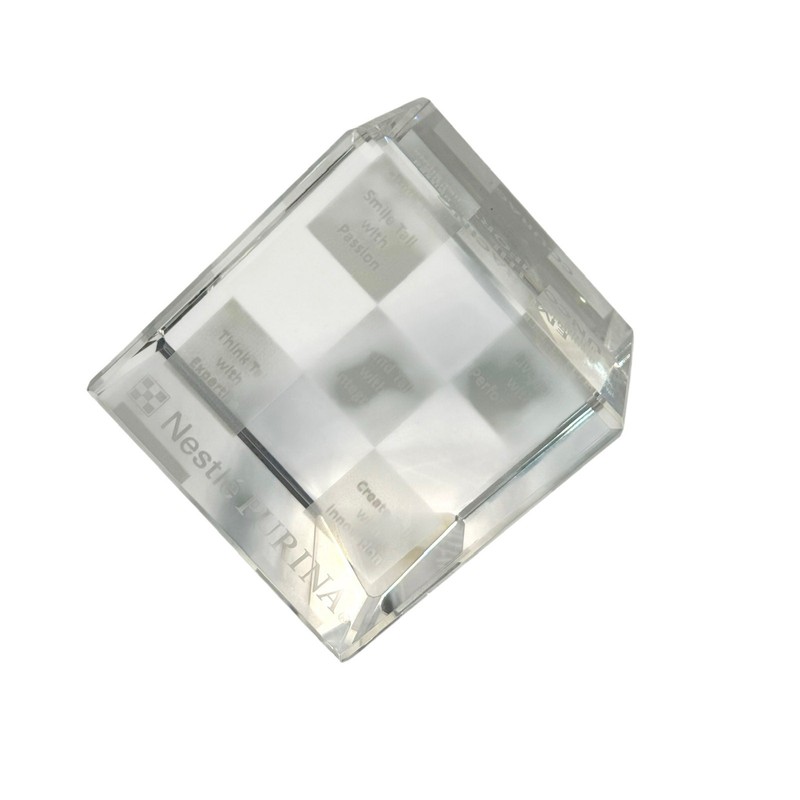 Ralston Purina Co 2020 Appreciation Award – Glass Block Paperweight