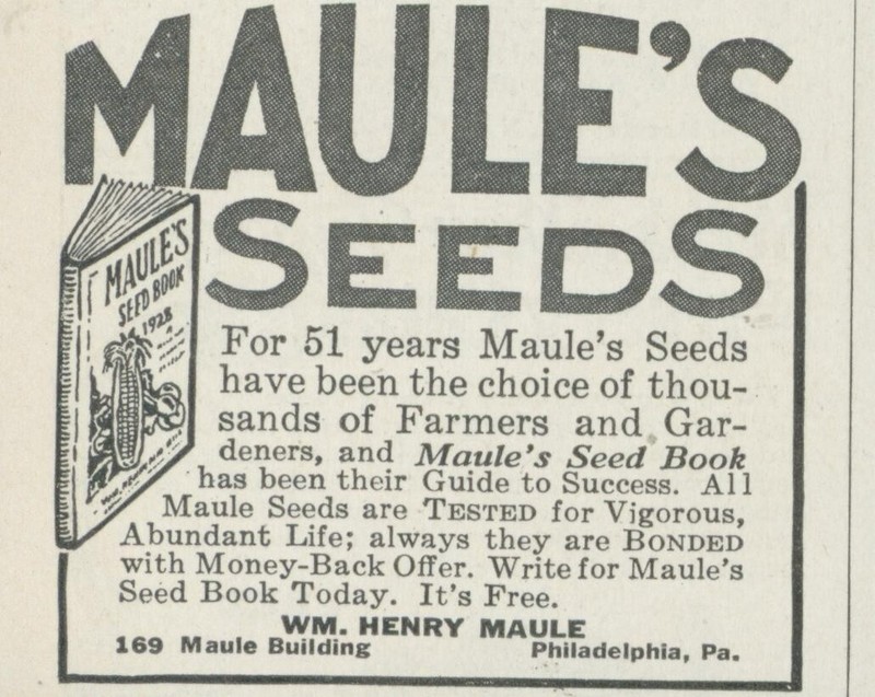 1928 Maules Seeds Book Offer Farmers Gardeners Vtg Print Ad PR5