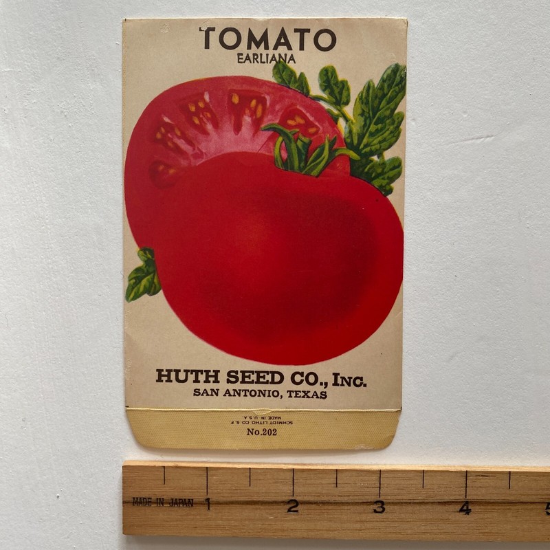 Vintage Tomatoe Seed Packet Huth San Antonio TX