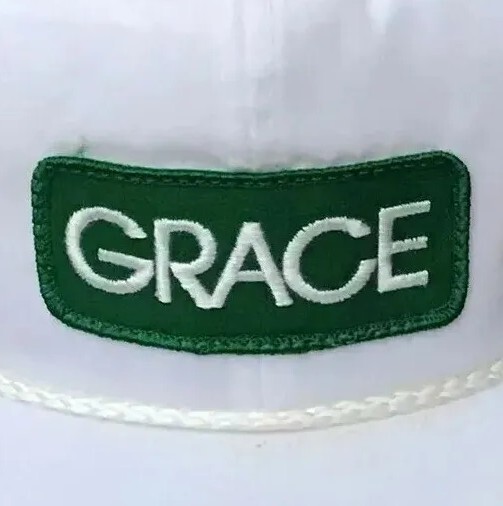 Vintage Trucker Hat GRACE PATCH K Products Farm Agriculture USA