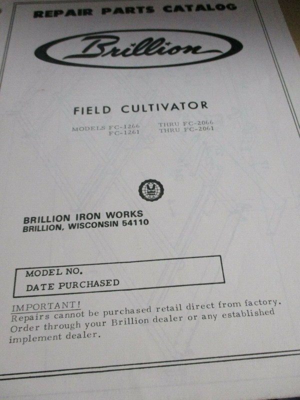 Brillion FC-1266-2066, FC1261-2061 Field Cultivator Parts Catalog
