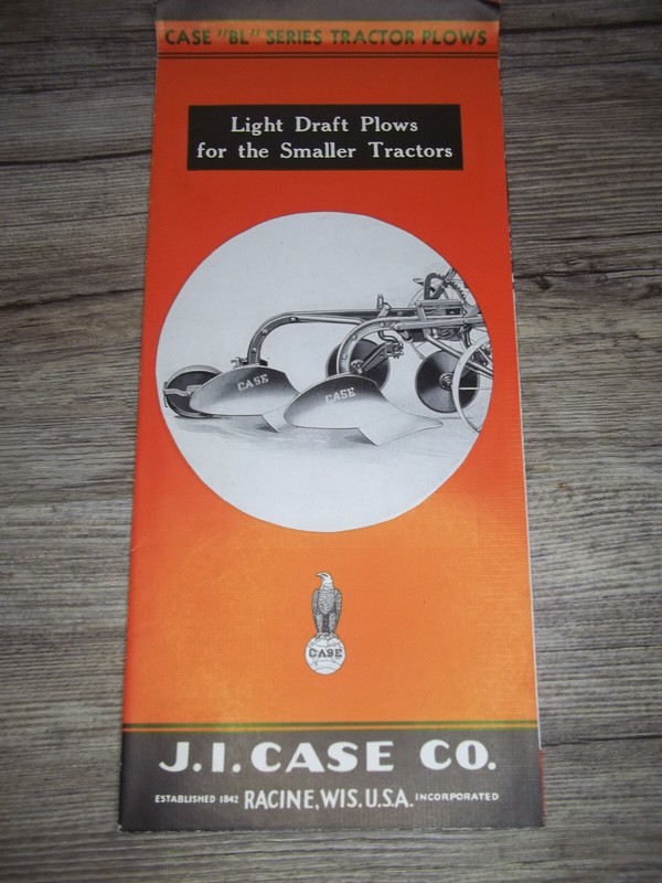 vintage J.I. Case Bl series plows brochure for small tractors Z53