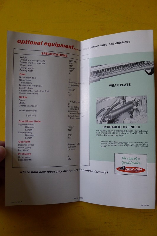 MINTY Vintage NEW IDEA Mow/ditioner BROCHURE Pamphlet 1968 gallery