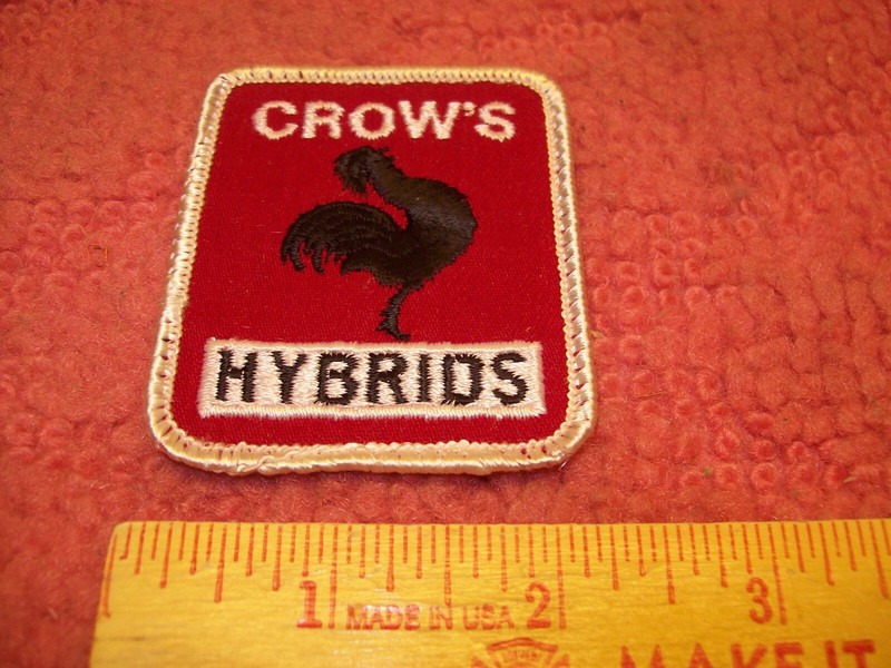 Vintage Crows Hybrids Sew On Patch Red, Black Rooster, NOS for Hat Cap Jacket…