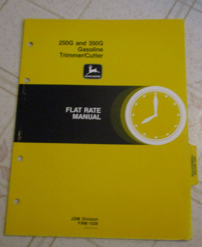 John Deere 250g 350g Gasoline Trimmer Cutter Flat Rate manual Original! FRM-1036