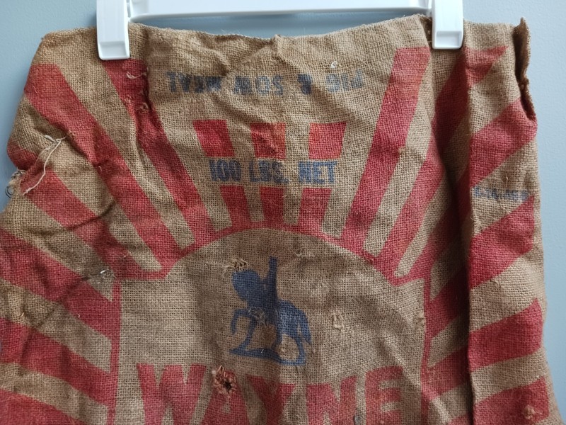 Vintage WAYNE Pig and Sow Meal Burlap Sack 100 Pound Bag Allied Mills Chicago gallery