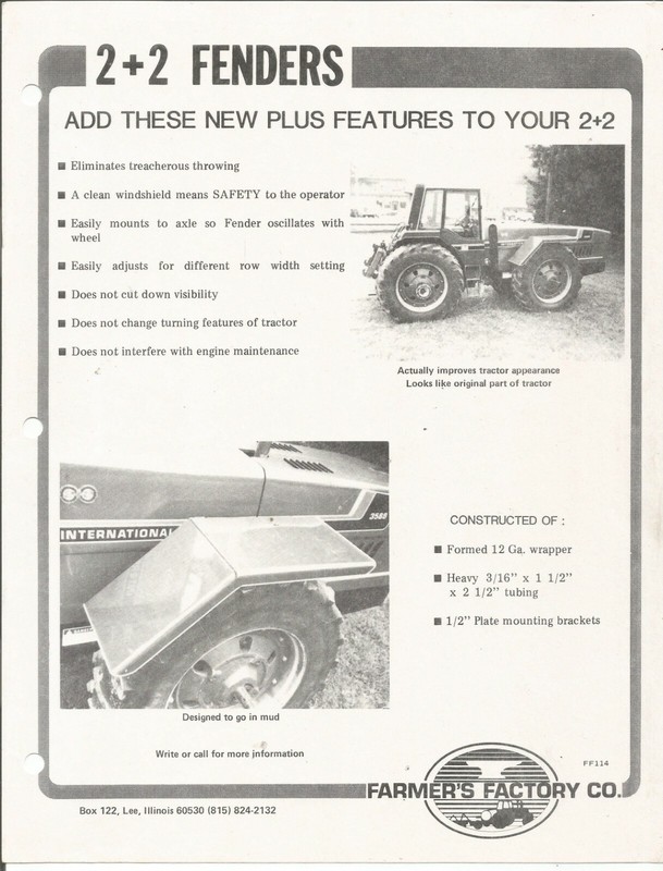Original OEM Farmers Factory 2+2 Fenders Dealer Sales Brochure Spec Sheet FF114
