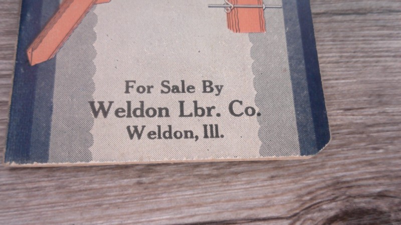 VTG 1932 Orange Banner Fence Post advertising note pad Weldon LBR. Co Weldon, IL gallery