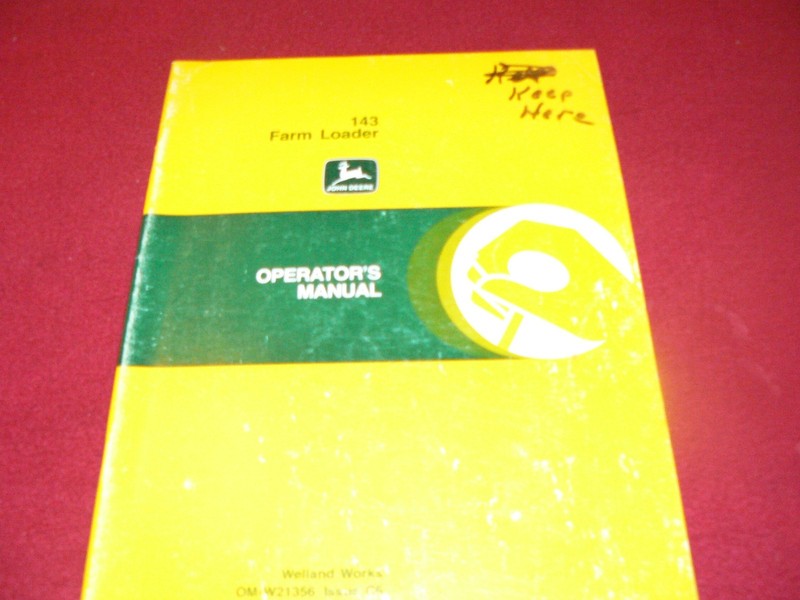 John Deere 143 Farm Loader Operator’s Manual WPNH