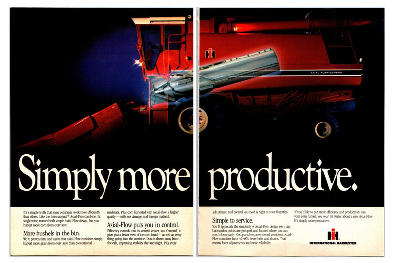 1984 International Harvester Combine – Original Ad (16in x 11in) Advertisement