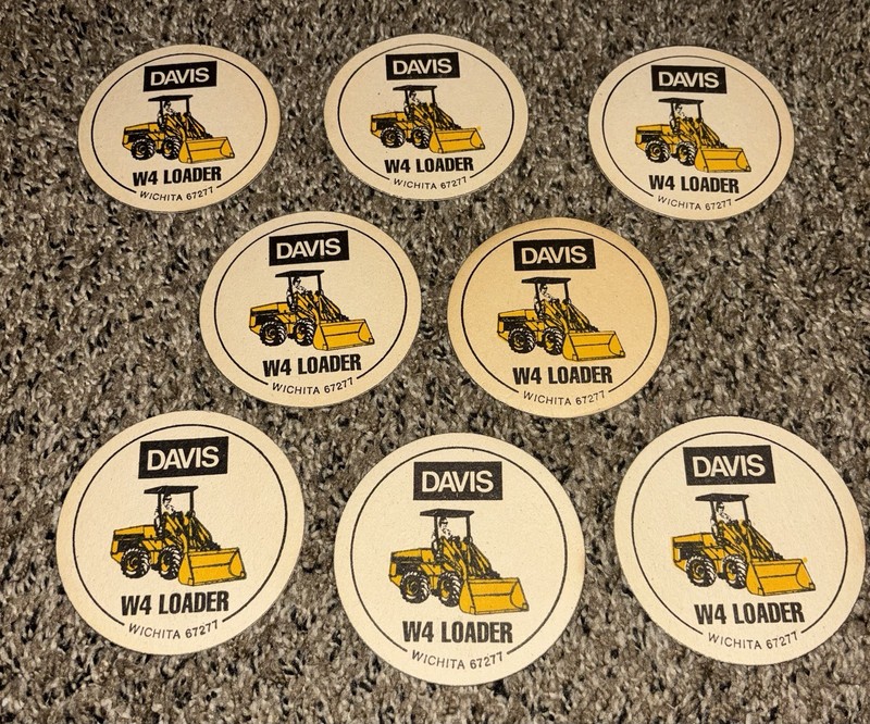 Vintage JI Case Davis W4 Loader Advertising Coasters Set of 8 Heavy Equipment