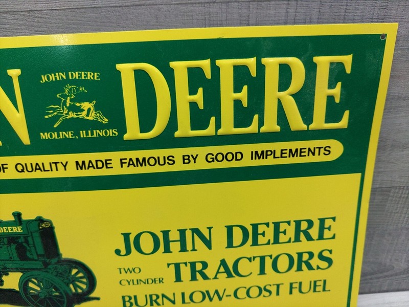 John Deere SOLD HERE SIGN Quality Farm 15"x11" Metal Tractor Barn. gallery