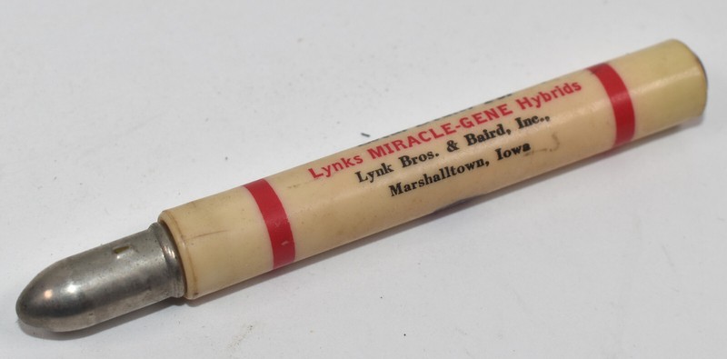 Vintage Lynks Hybrid Seed Corn Marshalltown IA Farm Advertising Bullet Pencil