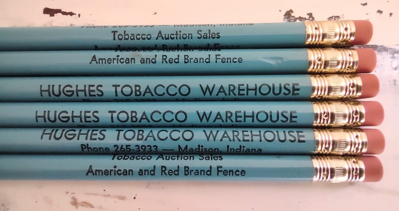 Vintage Hughes Tobacco Warehouse Madison Indiana Blue Pencil One (1) NOS 1960’s