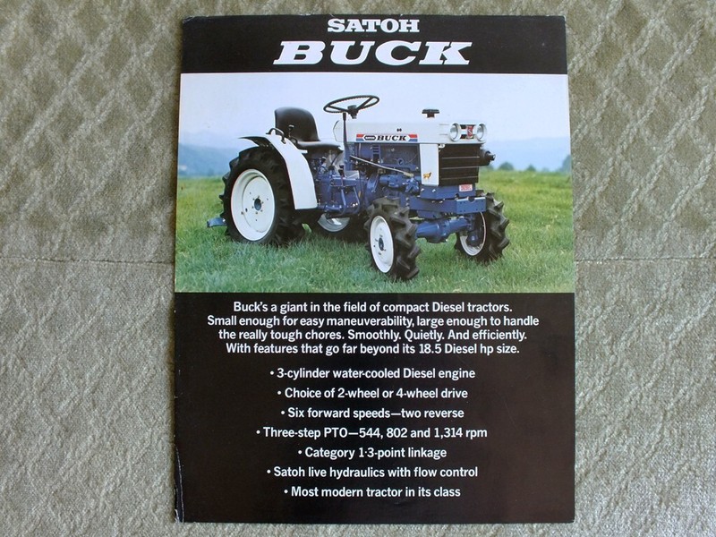 SATOH BUCK Tractor Agricultural Farm Equipment Brochure Prospekt 1978