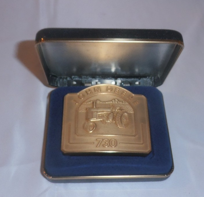 John Deere Vintage 730 Tractor Searies Belt Buckle Brass With Collector’s Case