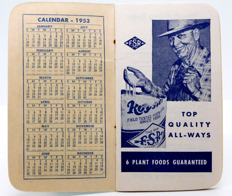 Royster 6 Plant Food Free Flowing Fertilizer FSR Guano Co Notebook 1953 1954 gallery