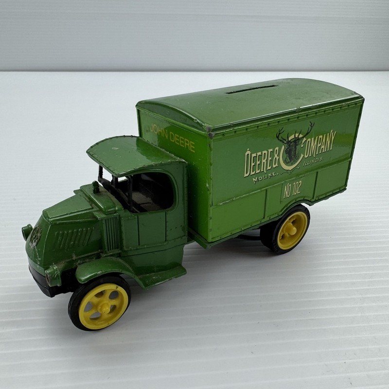 ERTL 1926 Mack Truck Van Bank John Deere Die Cast Metal Coin Bank Rare Farm Toy