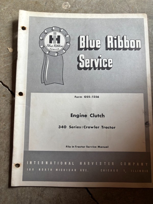 International Harvester 340 Crawler Engine Clutch Shop Manual AMIL26